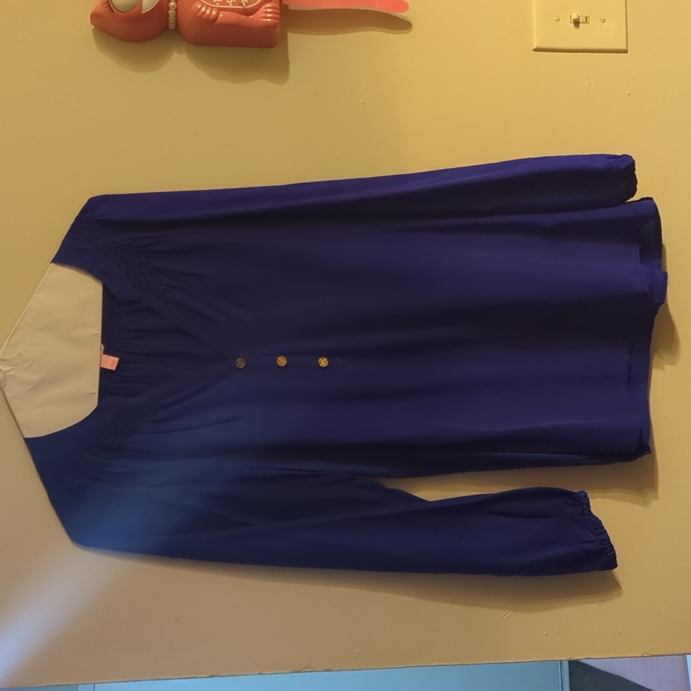 Dark Rich Blue Silk Elsa Blouse